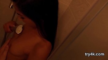 Preview 2 of Bathuroomlo Xxvxc - Nice cutie blows cock in pov and gets slim twat plowed