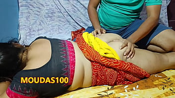 Preview 4 of Logo Ki Chut Ki Chudai - Newly married Desi Wife Nisha in Sharee - Sexy Body Massage
