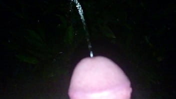 Preview 1 of Suck Mushroom Head Cock Big - let it al go in the bush in an alley by night