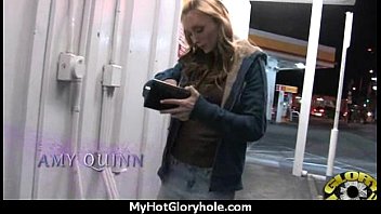 Preview 1 of Table Tenish - Ebony teen shows off her blowjob skills at gloryhole 15