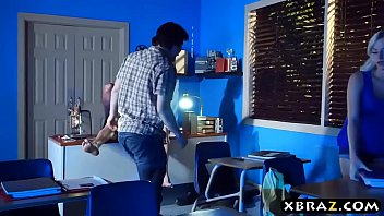 Preview 4 of Married Purposel - MILF teacher shows a porn movie in class and fucks a student