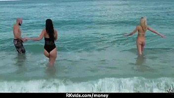 Preview 4 of Shorking Massage - Sexy exhibitionist GFs are paid cash for some public fucking 1