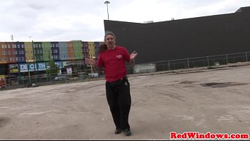 Preview 1 of Milf Old Boob - Real dutch hooker sucking balls while jerking