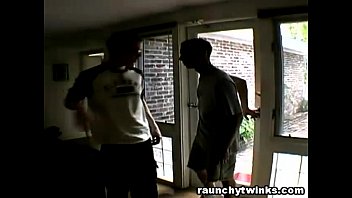 Preview 1 of Gdhdhjjf - Blonde Twinks Making Love Over A Couch
