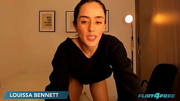 Preview 1 of Am Bosalmasi - Flirt4Free - Louissa Bennett - Slender Brunette Enjoys Playing With Toys