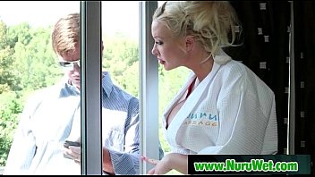 Preview 1 of Hot Young Babes On Spy Cam - Nuru Massage Slippery Handjob And Hardcore Fuck Video 07