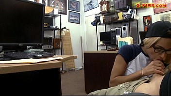Preview 1 of Teenlicks Momcom - Babe with glasses nailed at the pawnshop