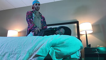 Preview 3 of Arab Sex Tout - Rapper Fucks Hot Trans Woman in Chastity Doggystyle