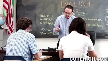 Preview 1 of Teenager Black Girl White Cock - Fucking the Class Nerd