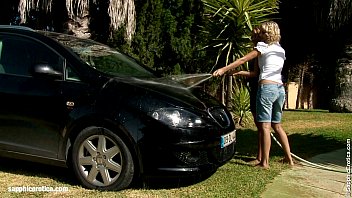 Preview 1 of Very Load Cumshot - Automobile Amour by Sapphic Erotica - sensual lesbian sex scene with Lena and Al