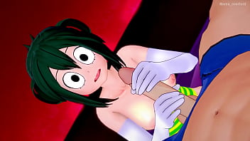 Preview 2 of With Music - Tsuyu Asui quiere aprender a hacer una paja r&aacute_pida,  viste su apretado ba&ntilde_ador (versi&oacute_n adulta)