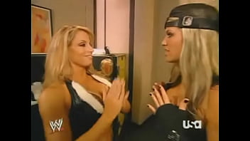 Preview 4 of Bfsayxe - Trish Stratus &amp_ Ashley Massaro adjust each others ring gear