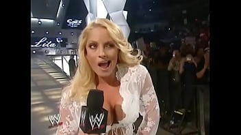 Preview 4 of All Family Stroke - Trish Stratus walking out in white lingerie