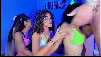 Preview 2 of Hindi At - Teresa buries herself in the cock with the help of her friends holding her head