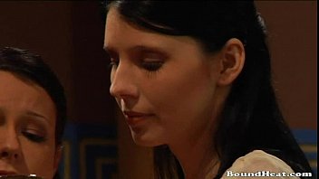 Preview 1 of Packmans Webcam Young - Whipped and oiled busty slave teen girls