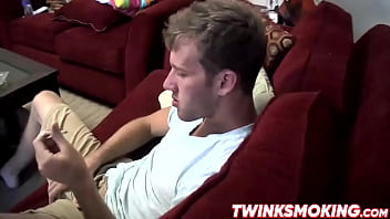 Preview 1 of Msusi Viseo - Sexy and cute Jake Parker smoking a cigar and stroking dick