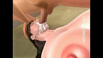 Preview 2 of Shy Dare Strip Gay - Sexy 3D hentai minx gets boobs cummed