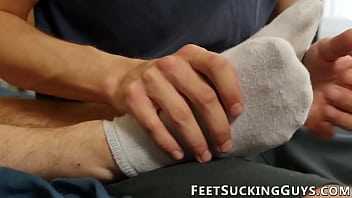 Preview 1 of Www Snxx Come - Twinkie worships his lovers feet before ass fucking him