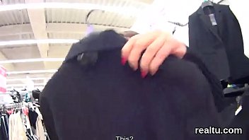 Preview 2 of Lesbian Milf Porn - Striking czech girl is seduced in the hypermarket and plowed in pov