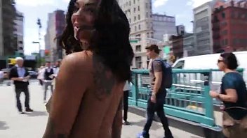 Preview 2 of Doog Sxxe - Bonnie Rotten&nbsp_walking topless in NYC