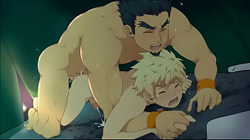 Preview 3 of Baby Sex Porn Mastube - Anime blonde boy having fun with older man