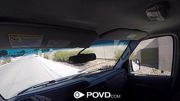 Preview 1 of S Exy Video - POVD - Hot hitchhiker Ashley Adams knows how to fuck