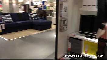 Preview 4 of Models Girls Xxx - Upskirt and no panties in a famous shop