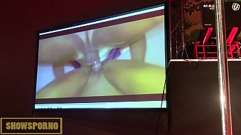 Preview 1 of Chpenzy Porn - French blonde pornstar fucking with black monster cock on stage