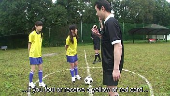 Preview 1 of Granny Lick Men Nipples - Subtitled ENF CMNF Japanese nudist soccer penalty game HD