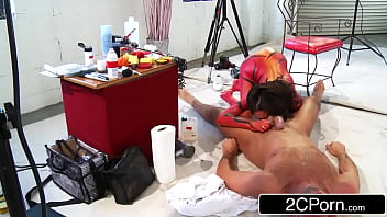 Preview 4 of Arab Nude Cam - Body Painting Photoshoot Turns Into Wild Fuck Session - Veronica Avluv