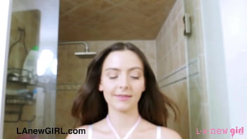 Preview 1 of Full Police Brazzer - Sexy brunette model enjoys a sensual bath