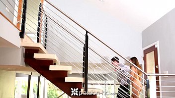 Preview 3 of Classic Tube Pornstars - Passion-HD - Tall beauty Anastasia Black has her pussy licked on the stairs