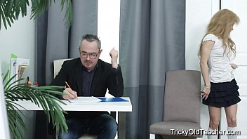Preview 1 of Sunny Leone F Dog Hot Video - Tricky Old Teacher - Hot blonde babe fucks her teacher