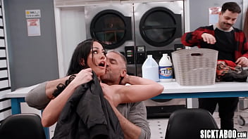 Preview 4 of 30minutes Naughty America - Hardcore fucking at a public laundromat with horny big tits Jennifer White