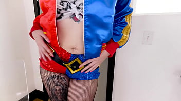 Preview 1 of Vietnam Sex Scandal - ARIELLE AQUINAS Sexy Harley Quinn Look-a-Like Huge Cock Blowjob and Cum Swallow - Uses Fleshlight to Get Him Hard!