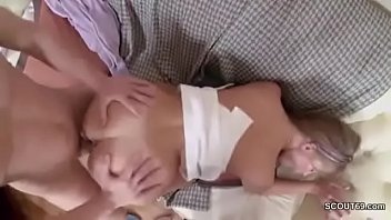 Preview 2 of Mom Snd Son Spy - Teeny Nancy get First Assfuck by Big Dick Friend of m.