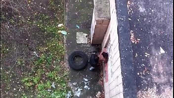 Preview 1 of Home Slut - Amateur couple caught fucking outdoors
