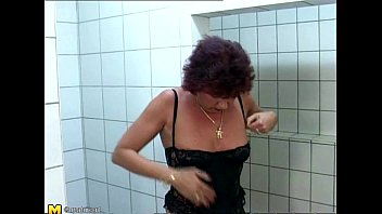 Preview 4 of Yoga Bisexual Seduce - Redhead mature masturbates in a restroom