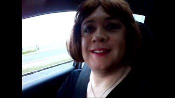 Preview 1 of Artis Nude Small - karenbabes real amateur geordie tgirl slut steps out of the car to look for cock