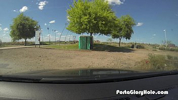 Preview 4 of Gred Father Rip Xxx - Cuckold waits for his girlfriend in a Porta Potty Gloryhole