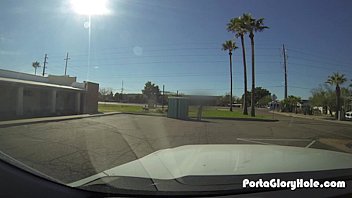 Preview 2 of Aaiarxgog - Horny church girl swallows from men in a Porta Potty Gloryhole