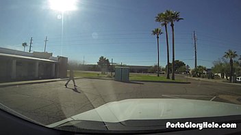 Preview 4 of Aaiarxgog - Horny church girl swallows from men in a Porta Potty Gloryhole