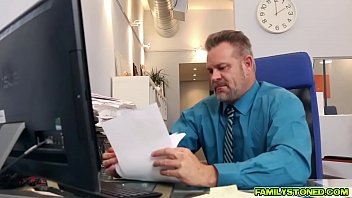 Preview 2 of 2 Teens Rims Old Man - Bambi Brooks sucks and gags her StepDads big cock