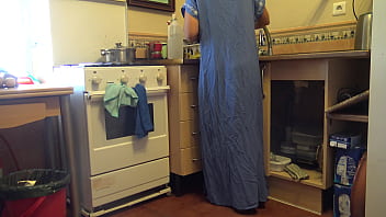 Preview 1 of Nifty Dad Rape Son - Arab stepmom lets horny stepson have a quickie in the kitchen