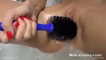 Preview 2 of Hd Xxxbu - Car Wash Brush In Pussy