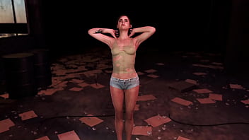 Preview 3 of Briana Banks Sex0 - Shy slim Ellie dances solo in dirty clothe inside abandoned hangar