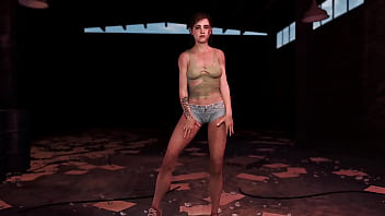 Preview 4 of Briana Banks Sex0 - Shy slim Ellie dances solo in dirty clothe inside abandoned hangar