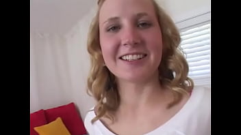 Preview 1 of Sex Woman And Animal - KIMBER CLARKSON Cute 19 YO Huge Cock POV Blowjob and Cum Facial - First Time on Camera!
