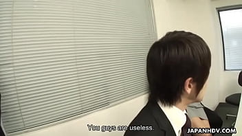 Preview 2 of Mymom And Son Finds - Asian office worker sucking off all of the cocks