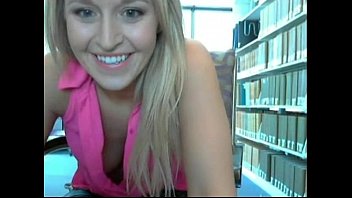 Preview 3 of Nella And Liv Fisting - Blonde Girl masturbates in Library part1